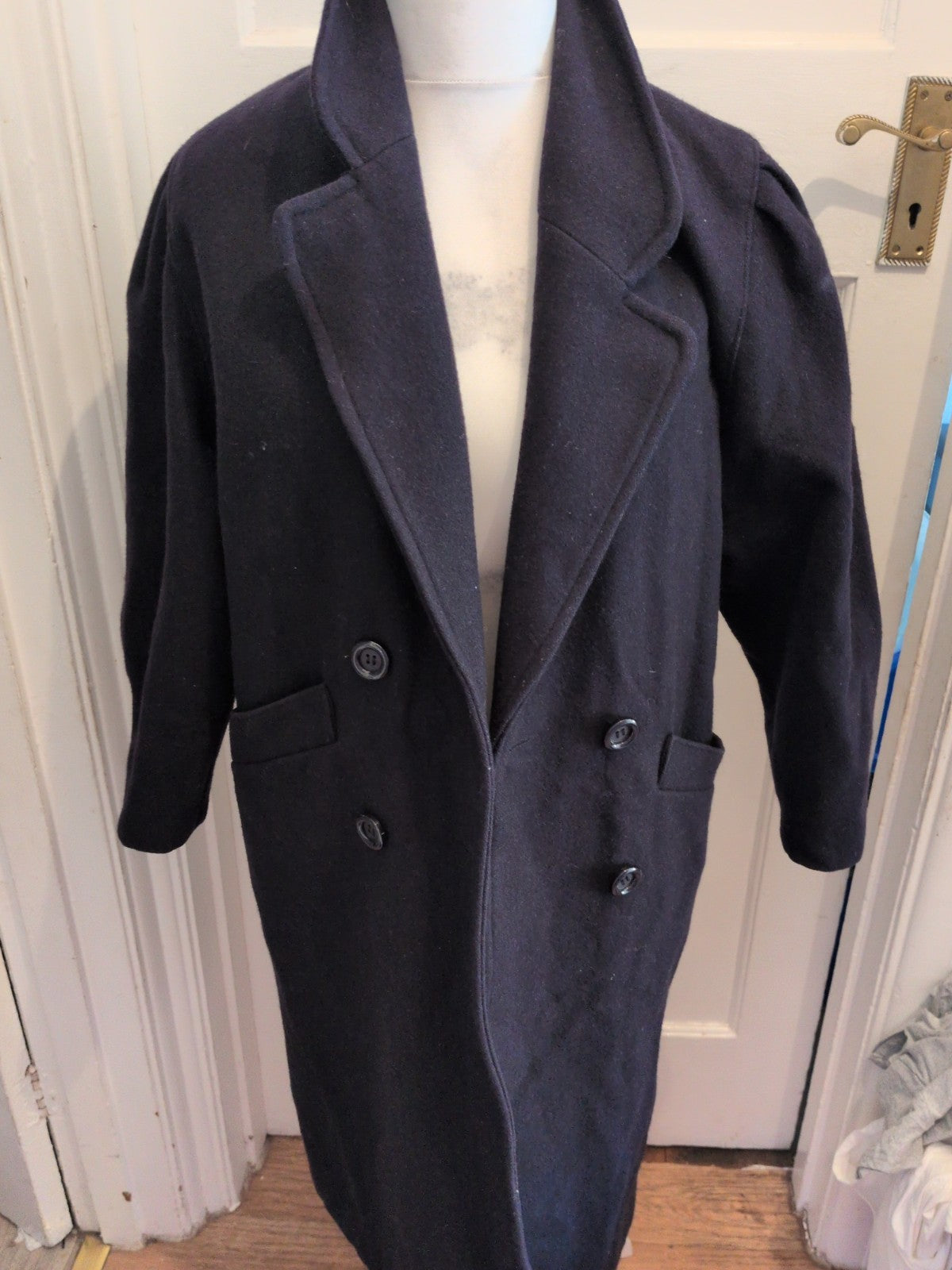 Ladies Classic Debenhams 10 Navy Lined Wool Jacket Buttoned