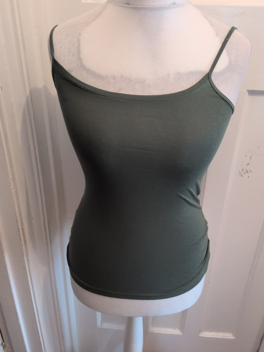 Ladies Khaki Strappy Stretchy Top Size 10 Peacocks Free Delivery