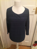 Ladies M&Co Size 16 Navy Patterned Long Sleeved Blouse