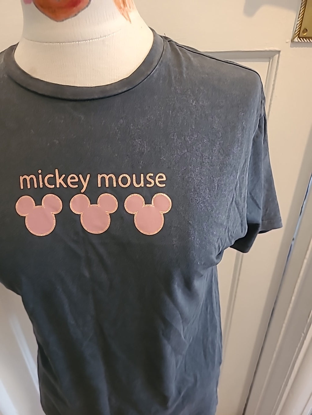 Girls Disney@George Age 9-10 Years Grey Mickey Mouse Tshirt