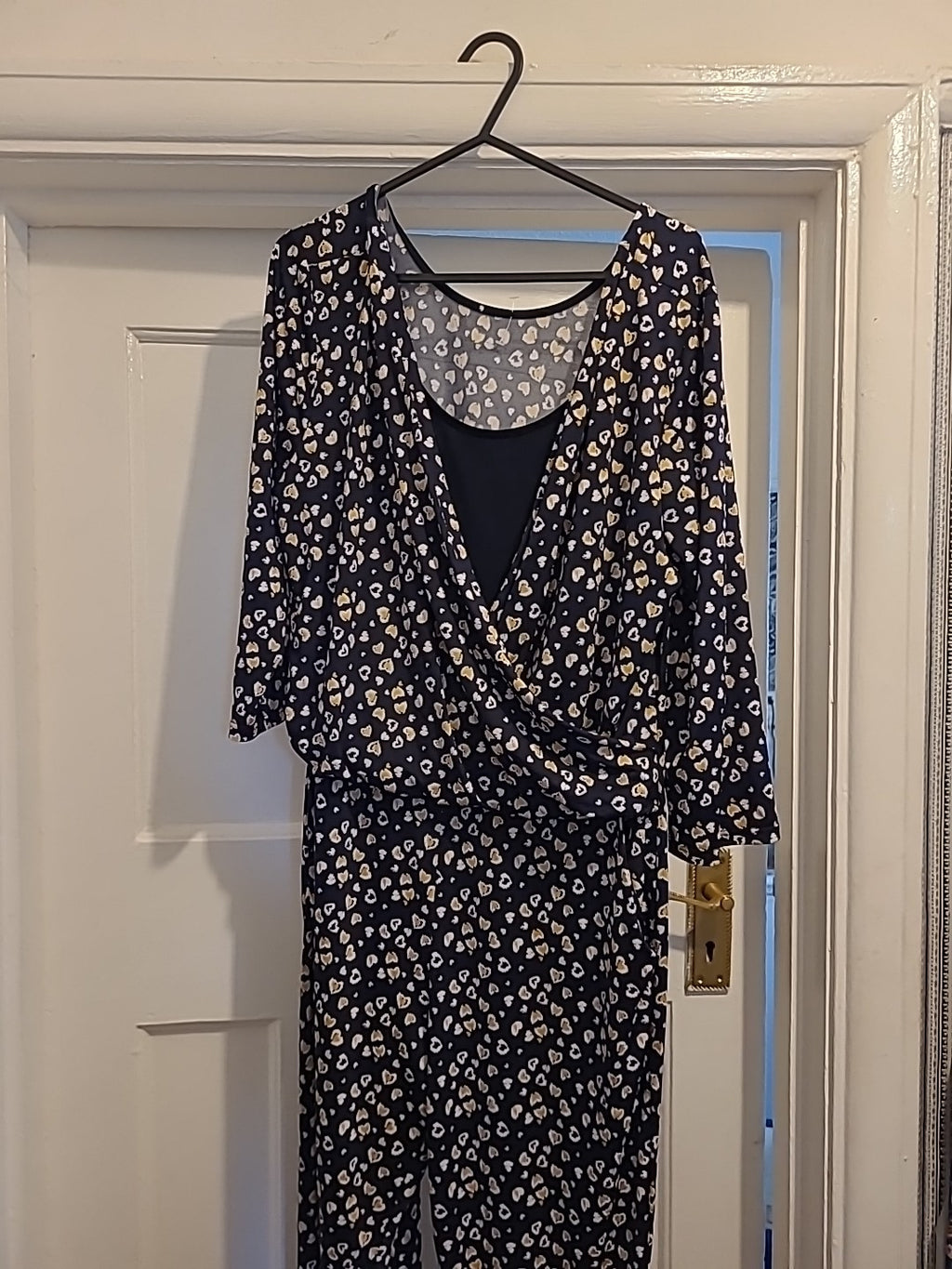 Ladies Size Large Navy "Loveheart" Jumpsuit