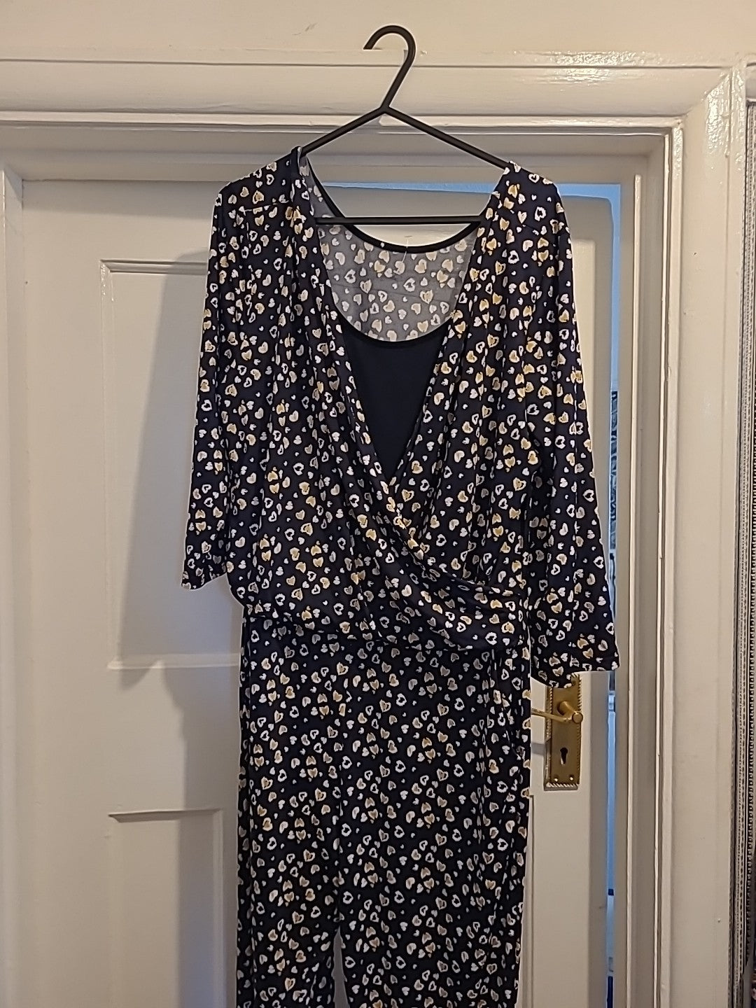 Ladies Size Large Navy "Loveheart" Jumpsuit