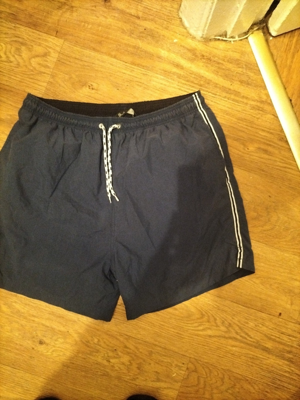 Mens Bhs Size M Navy Elasticated Mesh Lined Swim Shorts