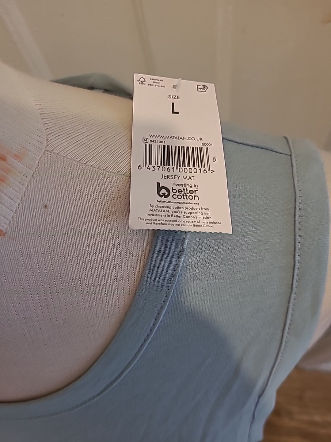 Brand New Mens Easy Large Pale Blue Tank Top