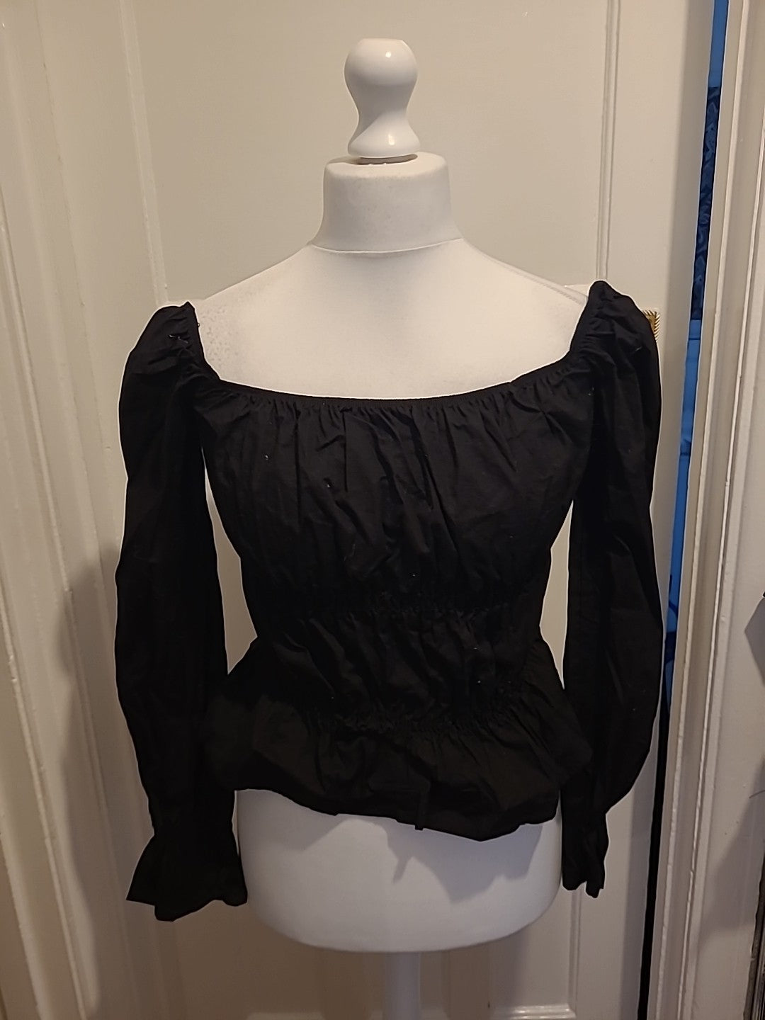 Ladies Nasty Gal Size 6 Black Long Sleeved Blouse