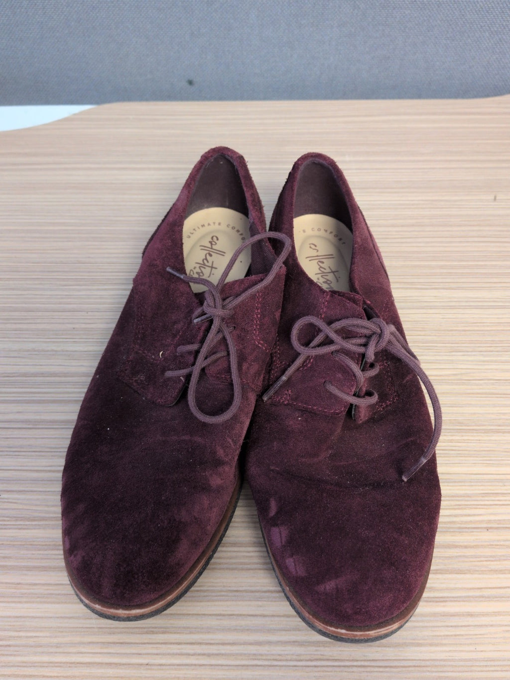 Clarks 4.5 Burgundy Lace Up Casual Shoe