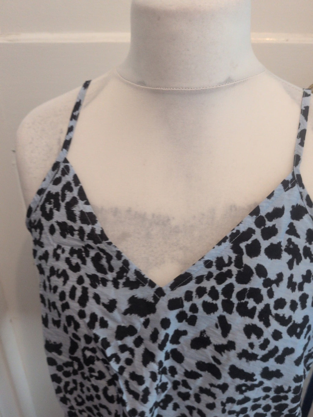 George 12 Blue Black Sleeveless V Neck Cami