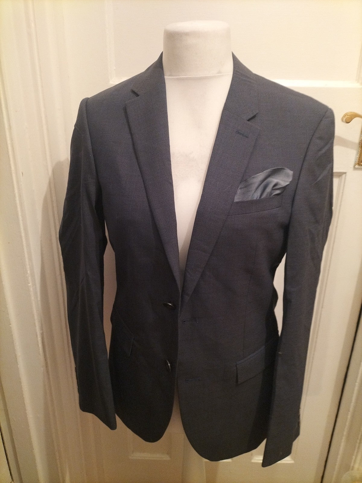 Mens Autograph Size 36M Tailored Fit Wool Suit Jacket Navy
