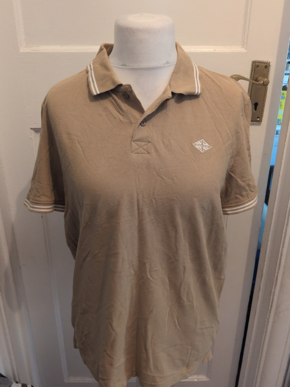 Quba&Co Medium Camel Short Sleeve Polo