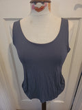 Ladies Size Medium Dark Grey Italian Fabric Sleeveless Tshirt