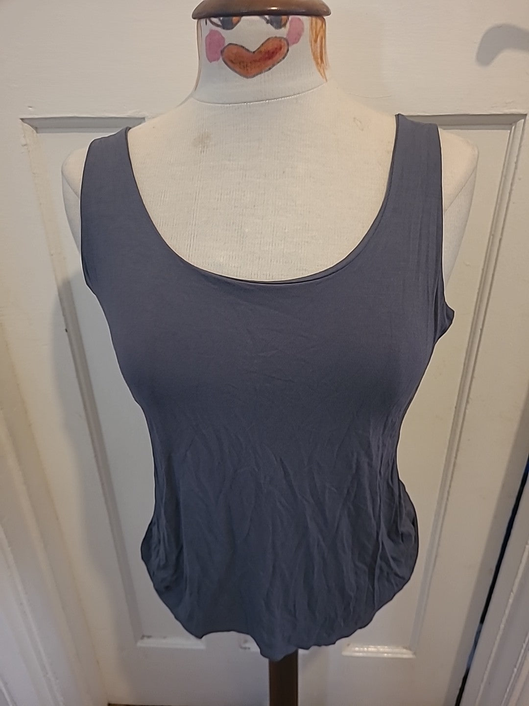 Ladies Size Medium Dark Grey Italian Fabric Sleeveless Tshirt