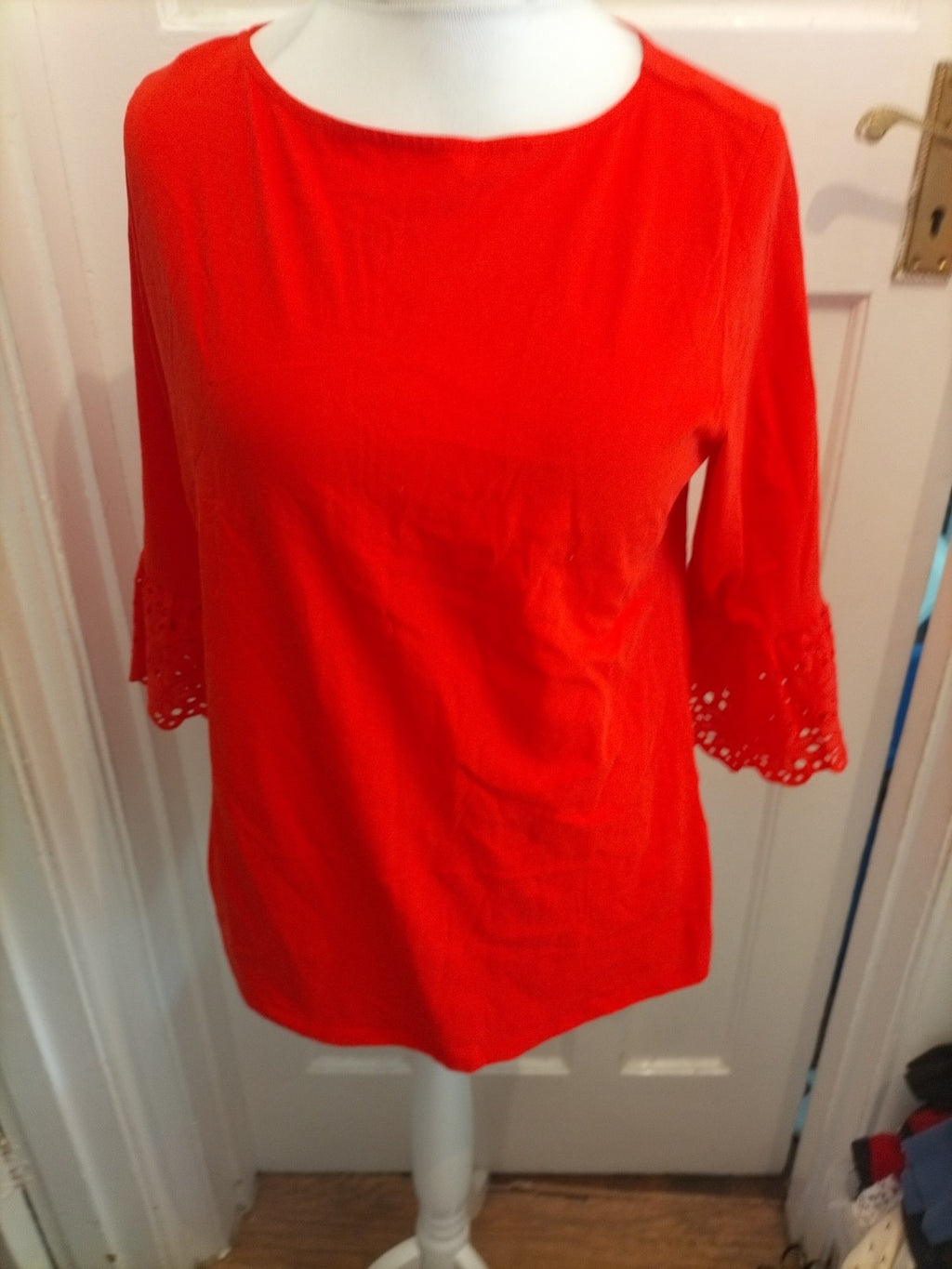 George 14 Orange Red Long Sleeve Blouse