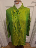 Ladies Size M/L Green Yellow Long Sleeved Shirt