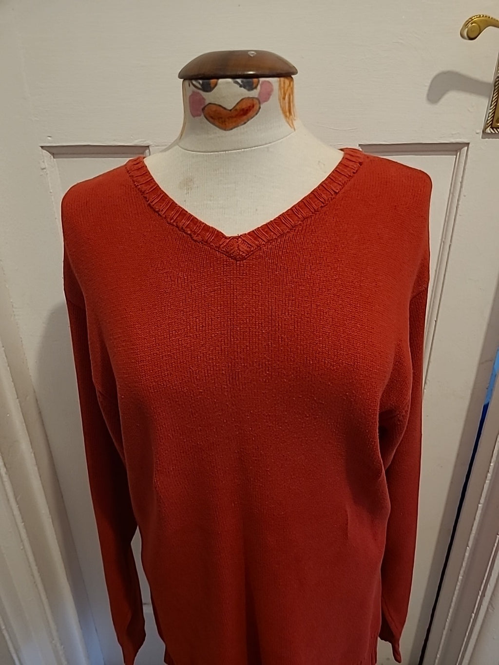 Mens Tommy Hilfiger Size Large Red Long Sleeved Jumper