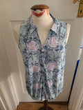 Ladies Bonmarche Size 12 Teal/Blue Sleeveless Polo