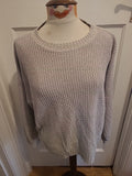 Ladies Size Large Stone Ribbed Pullover Jumper