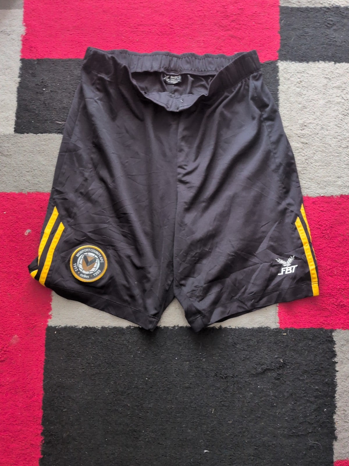 Large Black Newport County Elasticated Shorts