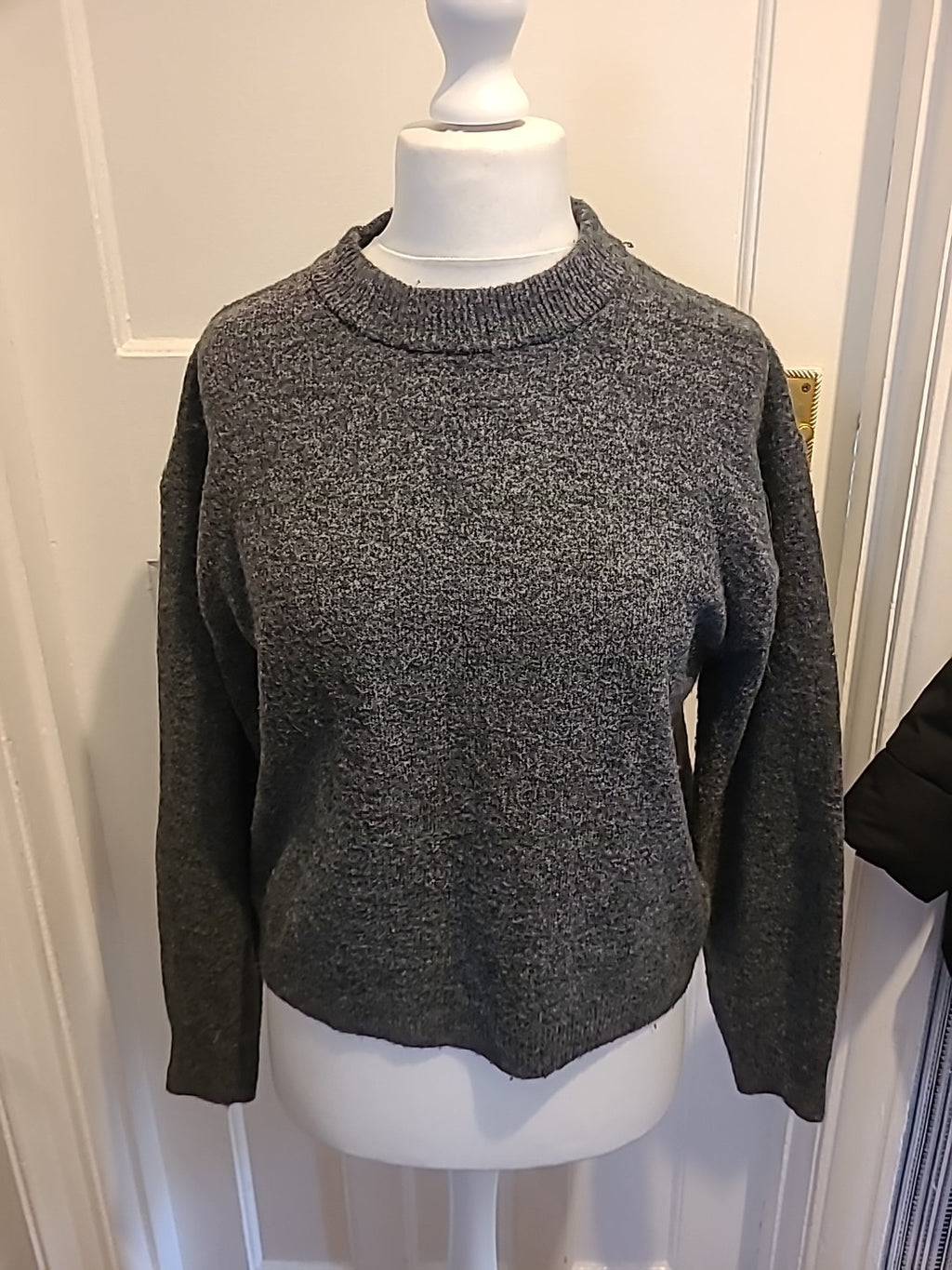 Ladies H&M Size Small Grey Fluffy Long Sleeved Jumper