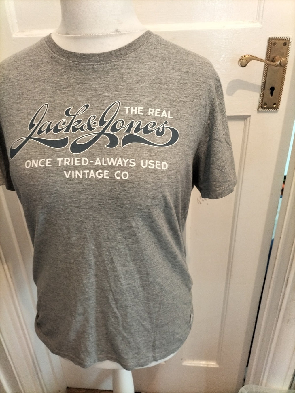 Jack & Jones Medium Grey Print Short Sleeve T-shirt