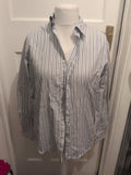 Van Heusen 14-14.5 Blue And White Stripe Long Sleeve Shirt