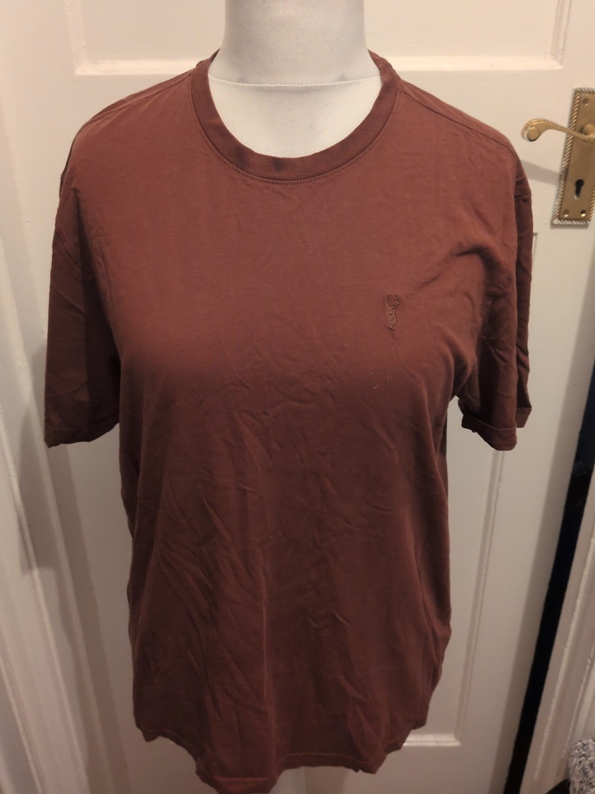 Mens Next Size M Regular Fit Brown Short Sleeved T-shirt