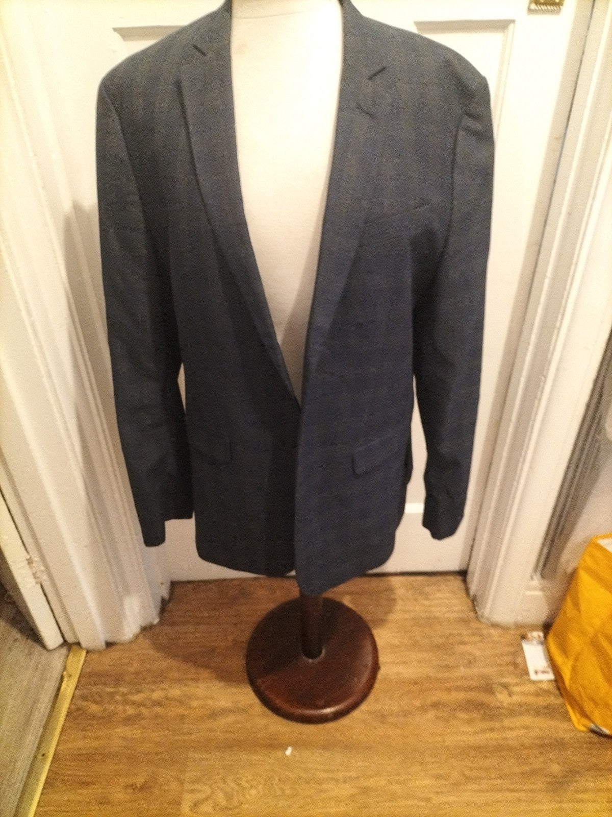 Mens New Look Size 42" Navy Check Padded Blazer Lined