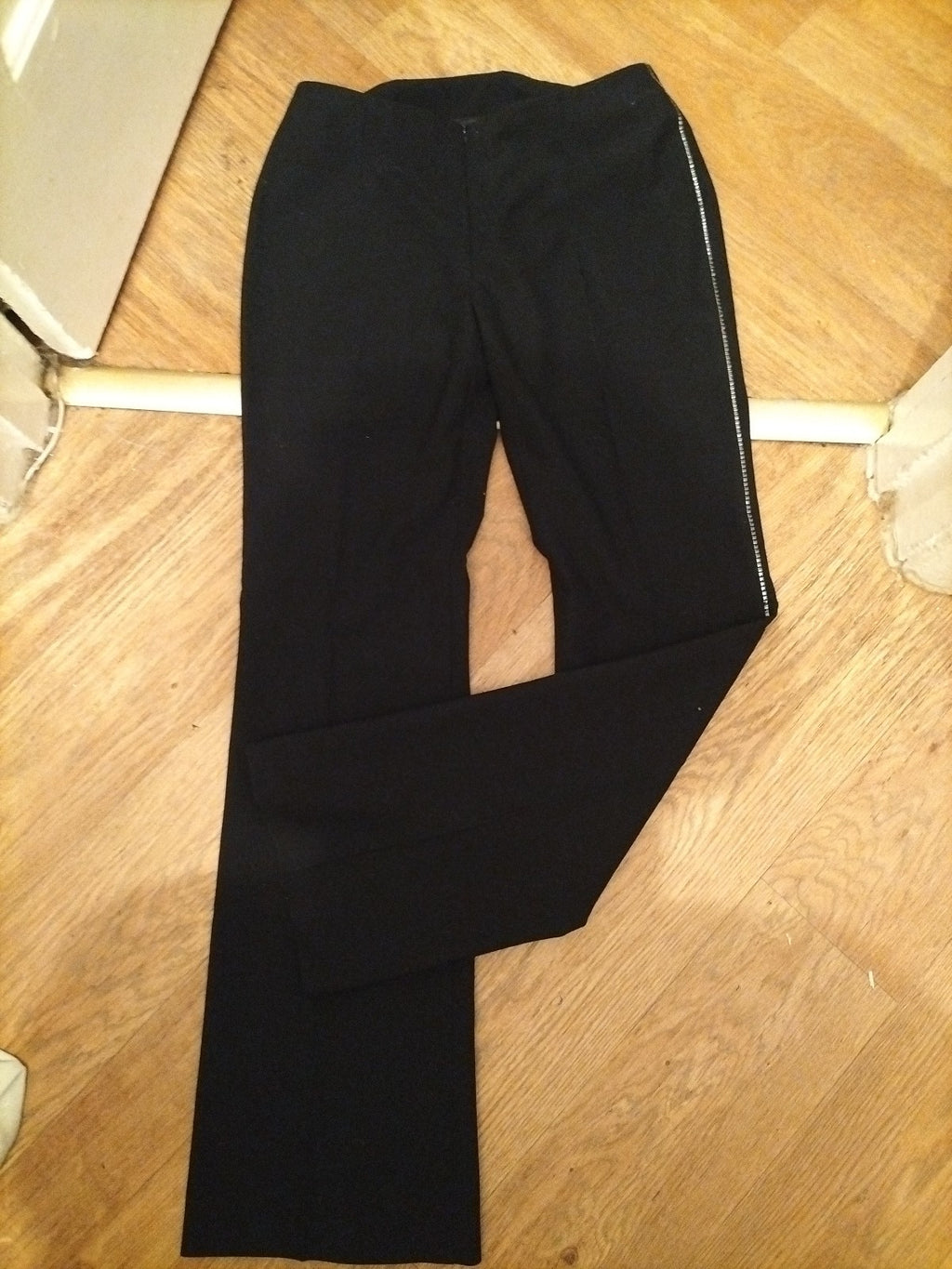 Ladies Next Size 10 Black With Diamante Trim Trousers
