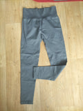 Ladies Large Metallic Grey Ribbed Leggings Nylon