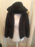 Girls 14 Years H&M Black Fluffy Coat With Ears