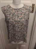 Peacocks Black White Pink Sleeveless Blouse Floral