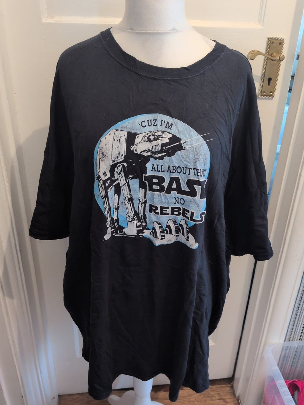 4XL Navy Printed Rebels Short Sleeve T-shirt