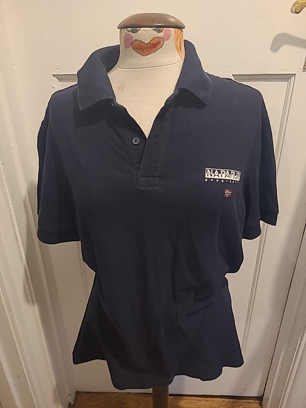 Mens Napapijri Size Large Navy Polo