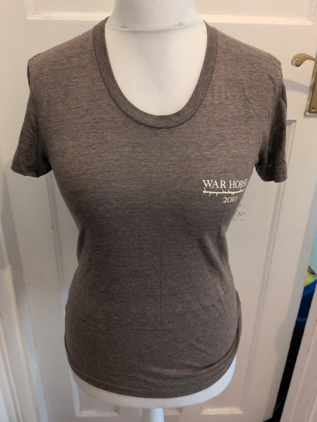 Large Dark Grey War Horse Print Short Sleeve T-shirt