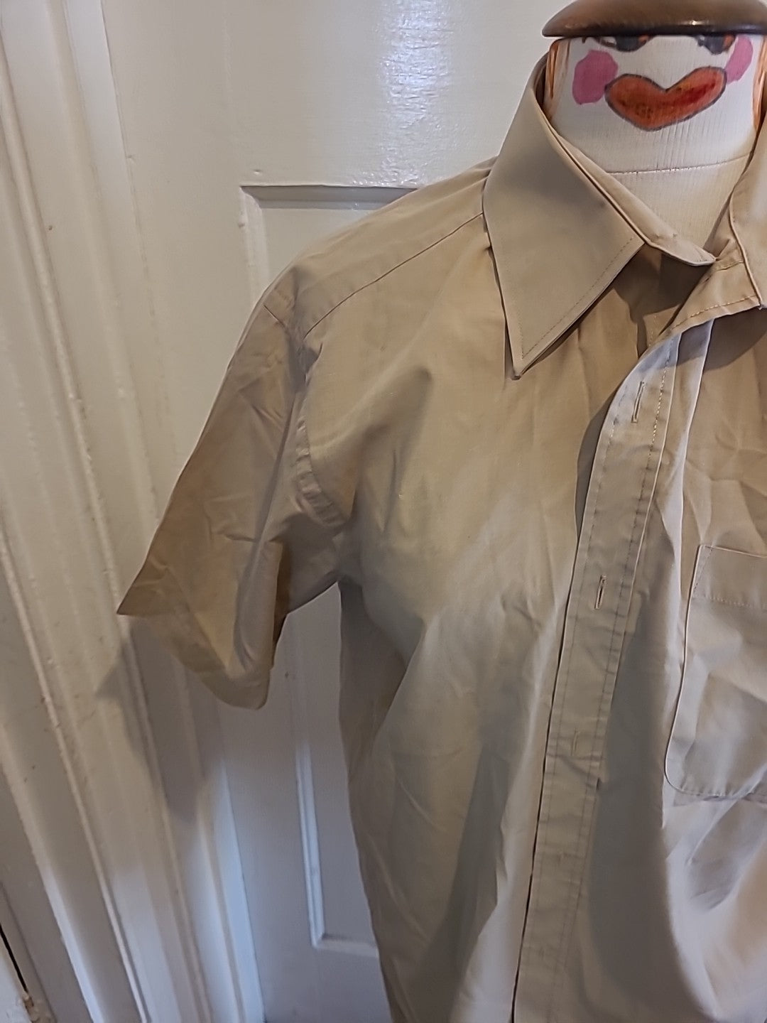 Mens George Size 16" Beige Short Sleeved Shirt