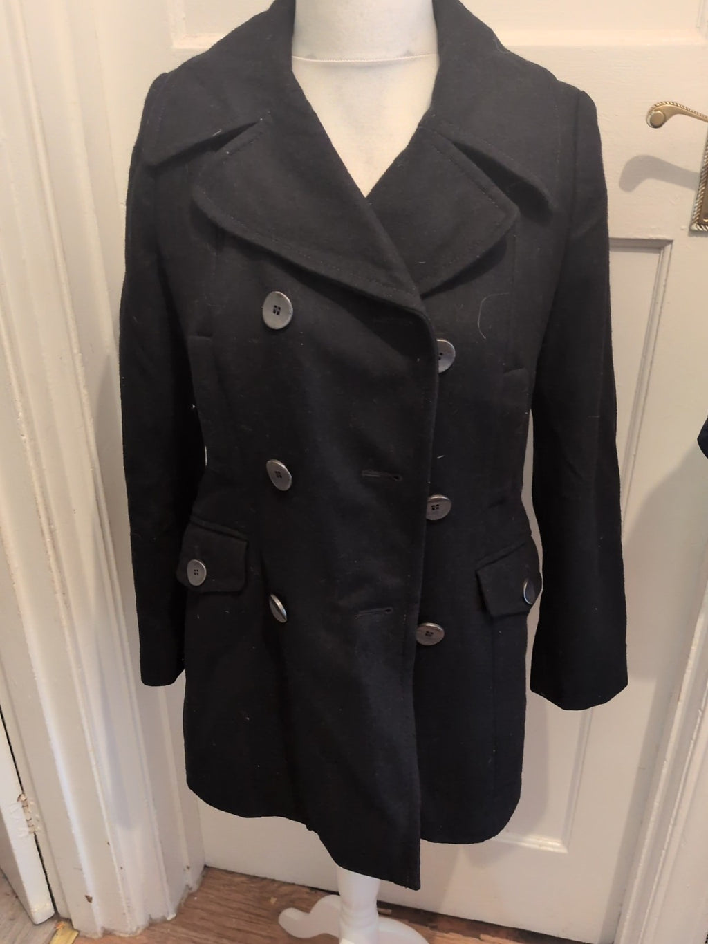 Marks And Spencer 10 Black Collared Lined Jacket
