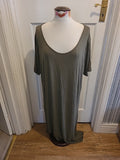 Ladies Label Be Size 32 Khaki Short Sleeved Long Length Dress