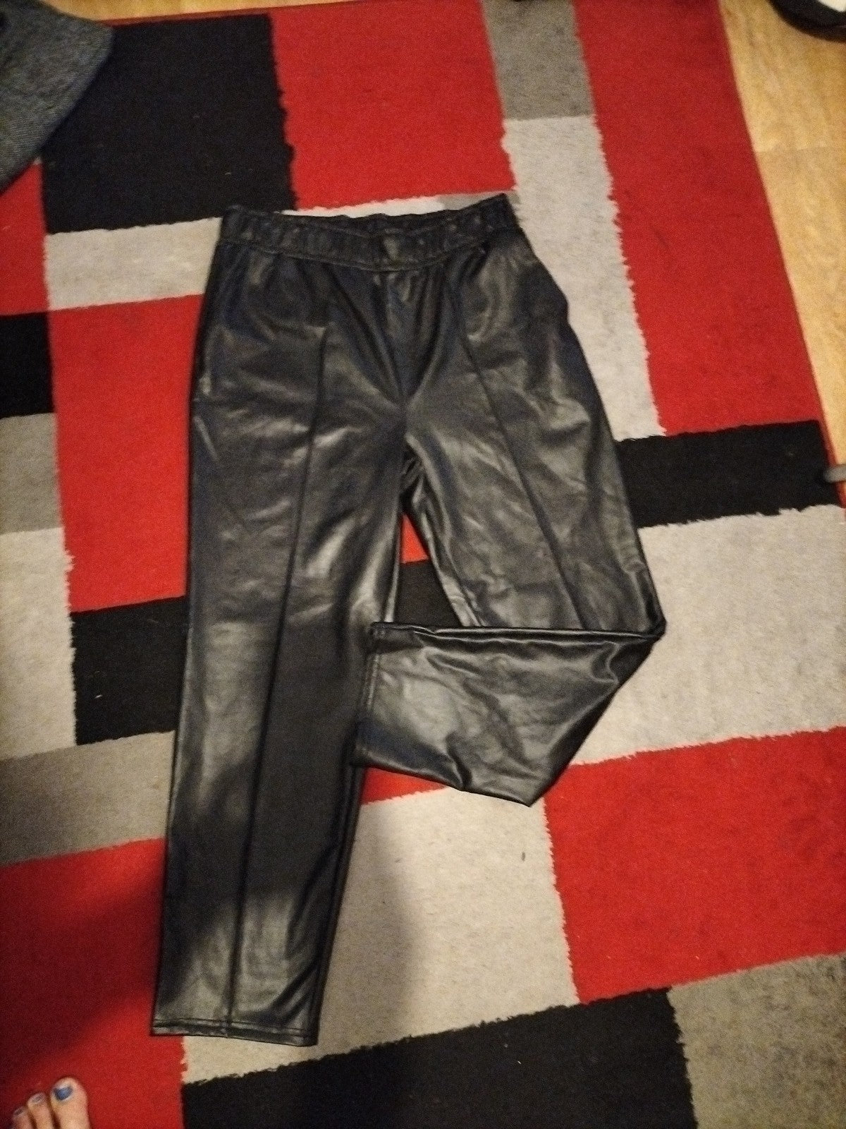 Ladies Papaya Size 12 Elasticated Pleather Trousers