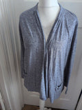 Marks And Spencer 20 Pale Navy Fleck Ultra Lightweight Open Blouse Long Sleeve