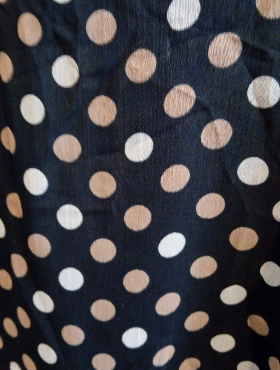 Ladies Limited Collection Size 10L Gold/Black/Beige Polkadot Lined Flare Skirt