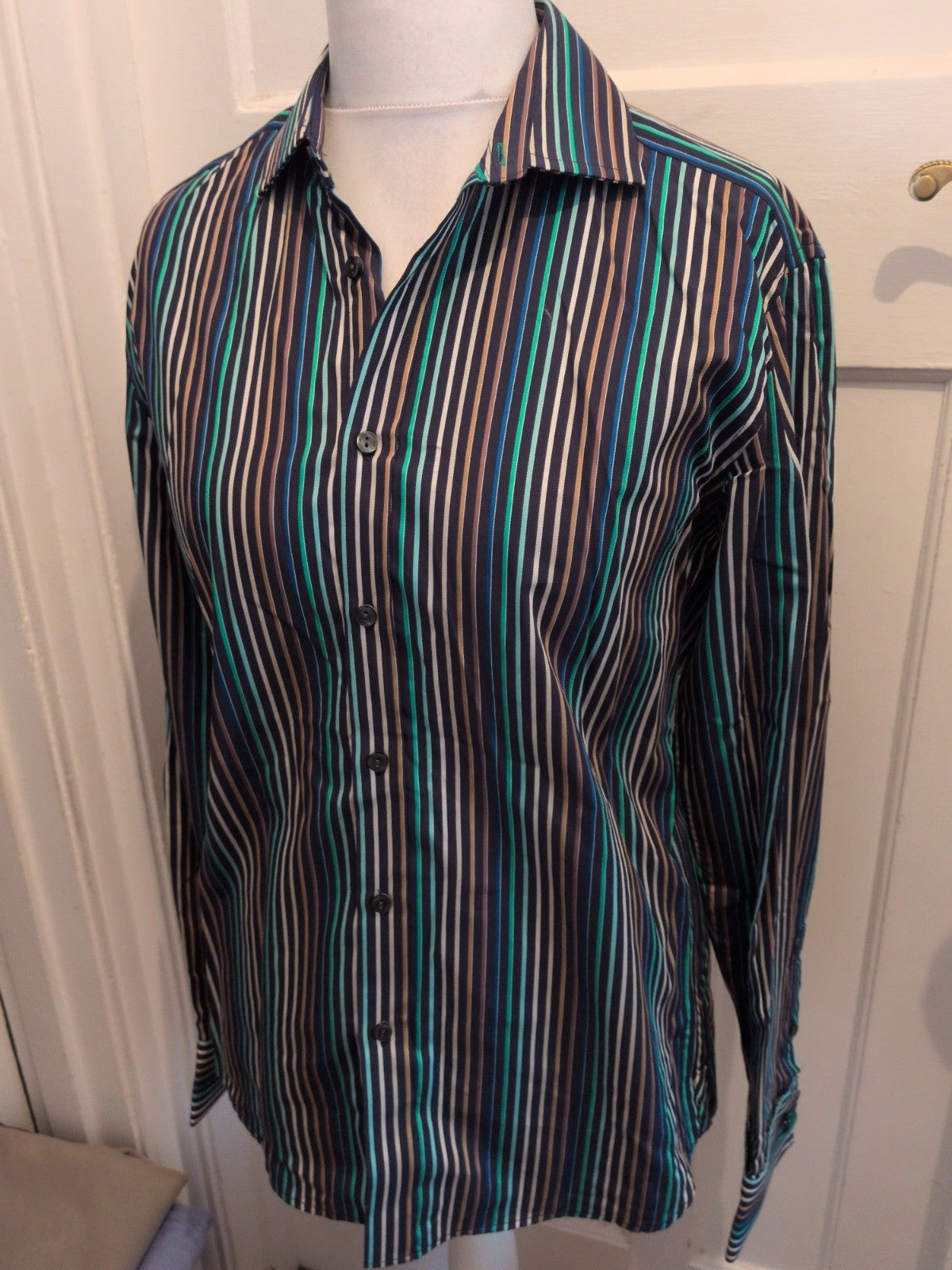 Autograph Medium Luxury Fabric Multicoloured Striped Long Sleeve Shirt