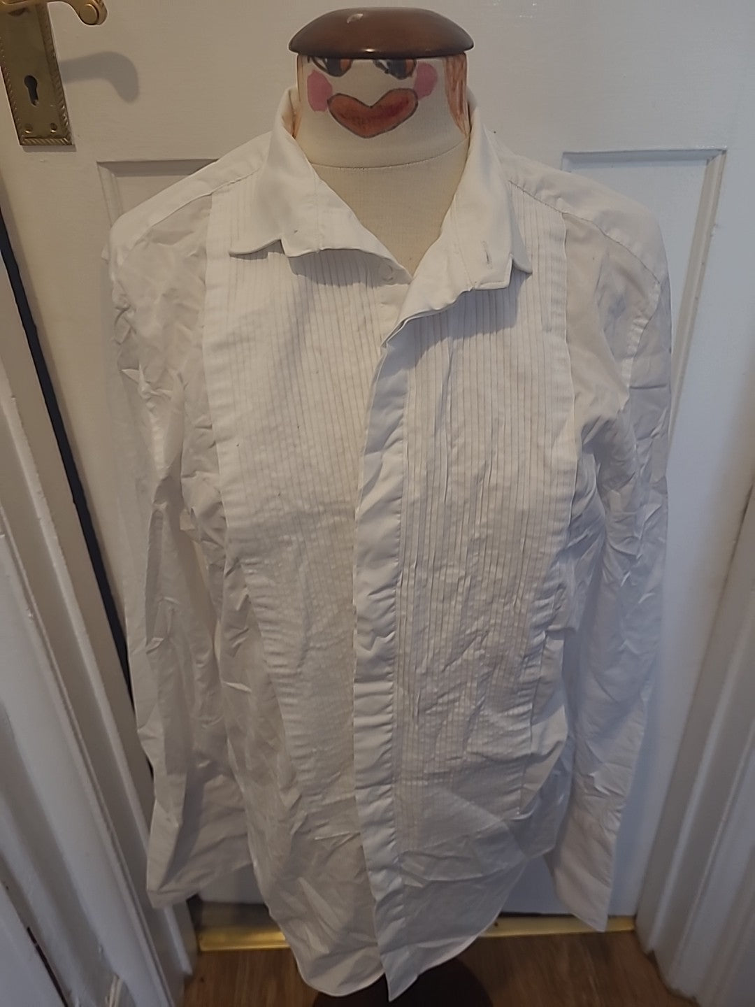 Mens Moss Size 15.5" White Long Sleeved Tailored Shirt