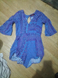 Ladies Motel Size Small Multicoloured Playsuit 3/4 Length Sleeves