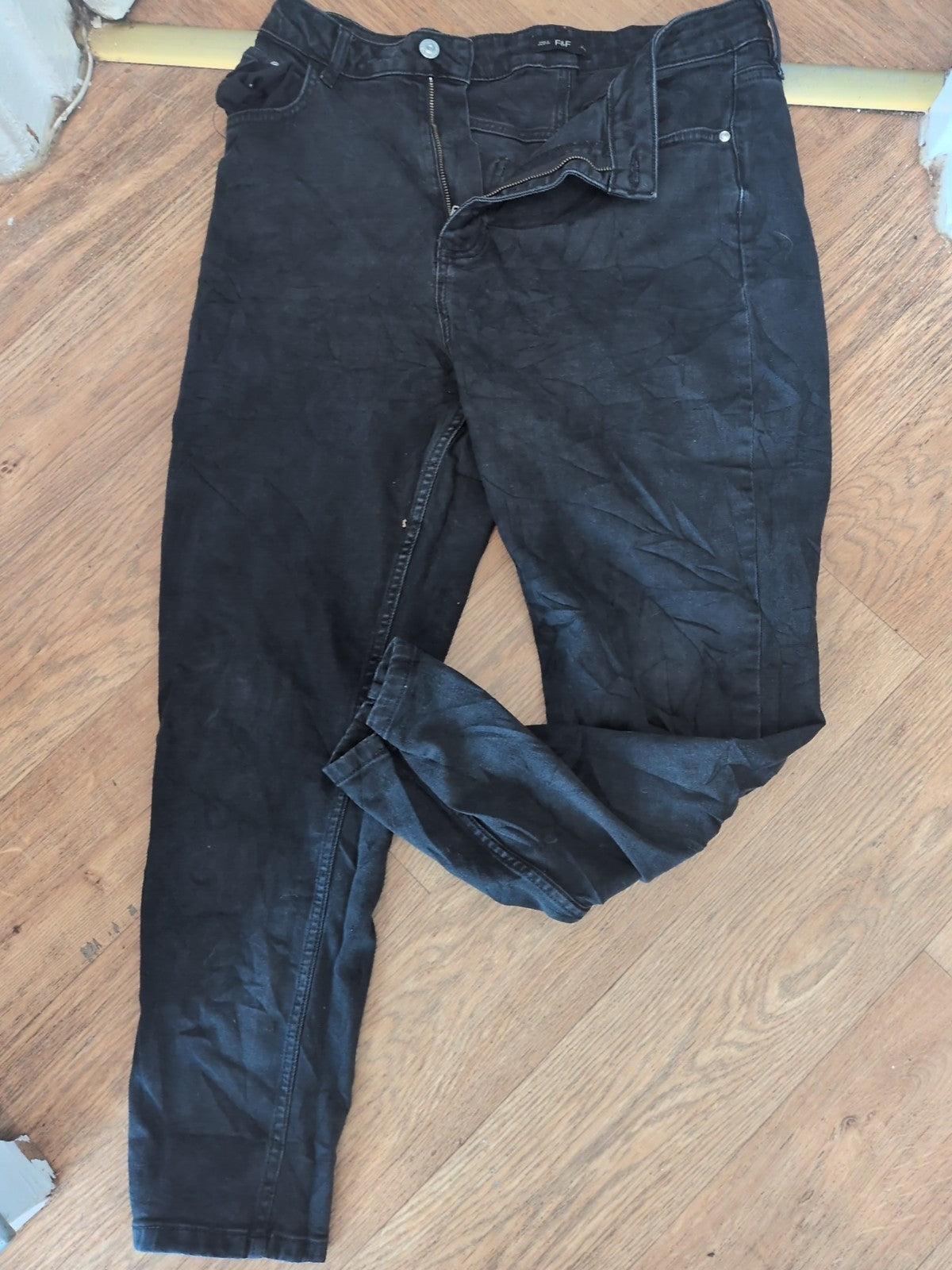 F&F 16 Charcoal Straight Jeans