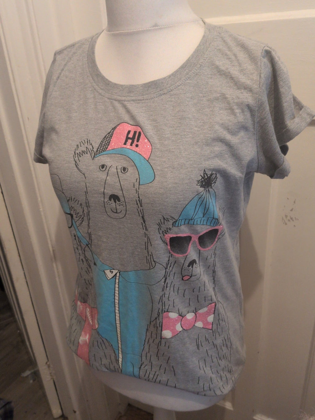 Henry Holland 14 Grey Printed Short Sleeve Pyjama Top