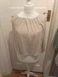 Ladies H&M Size Large Neutral Lined Long Sleeved Blouse