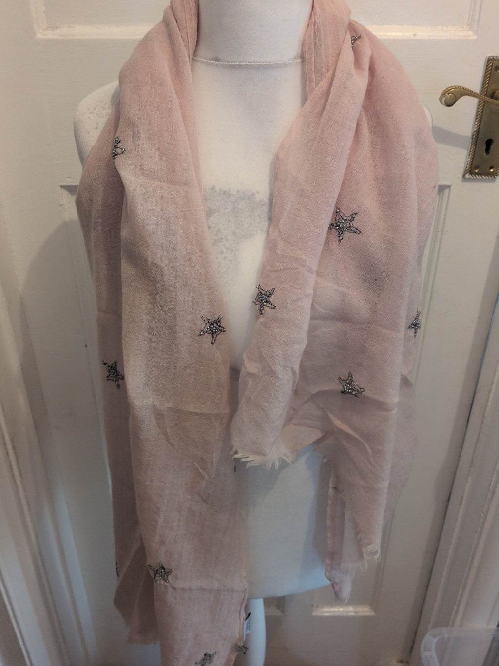 Crew Clothing Beige Star Pattern Scarf