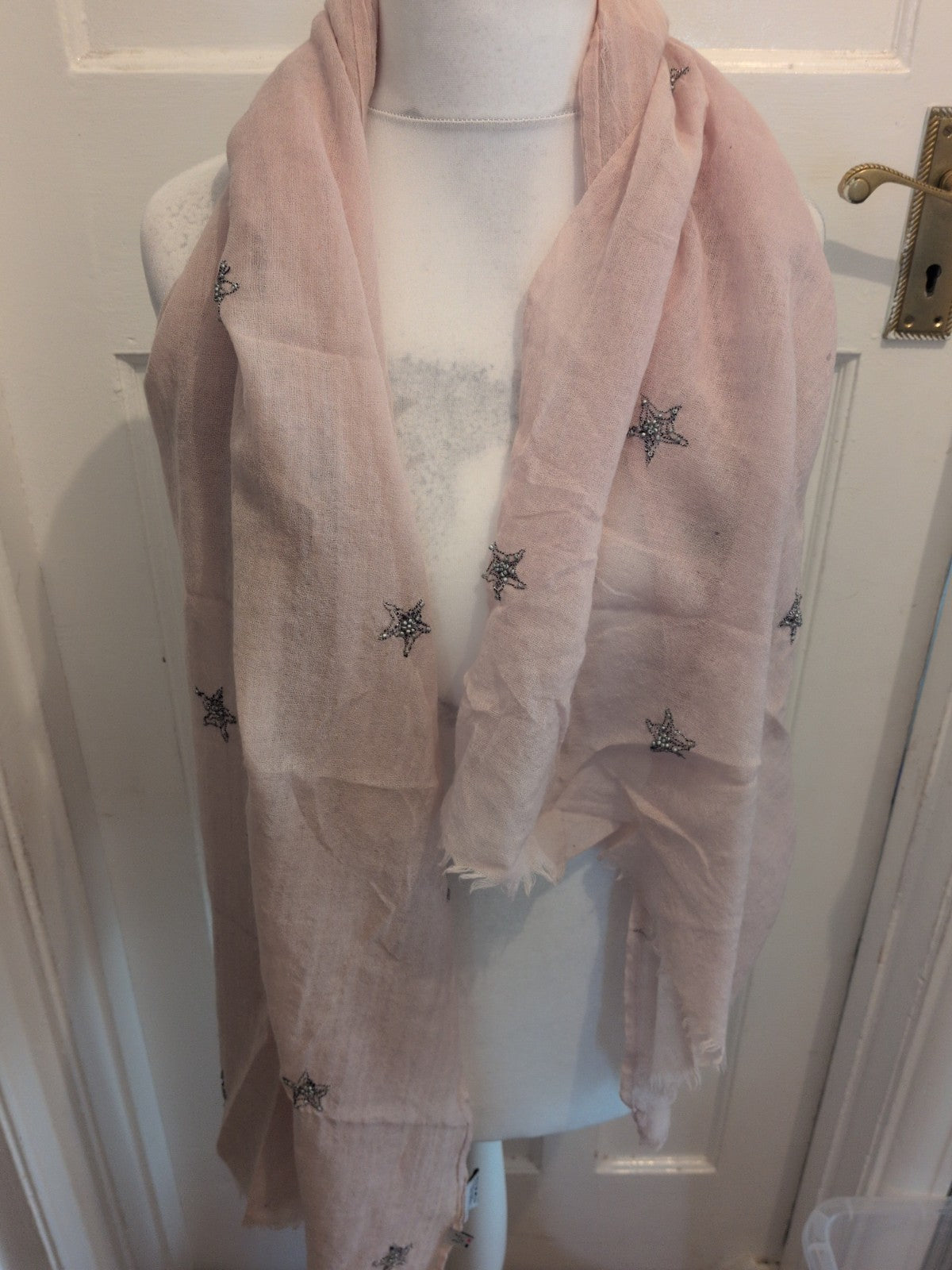 Crew Clothing Beige Star Pattern Scarf