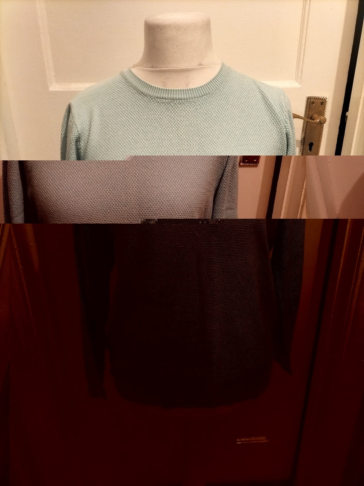 Mens M&S Size Small Sea Breeze Blue Textured Pullover Jumper