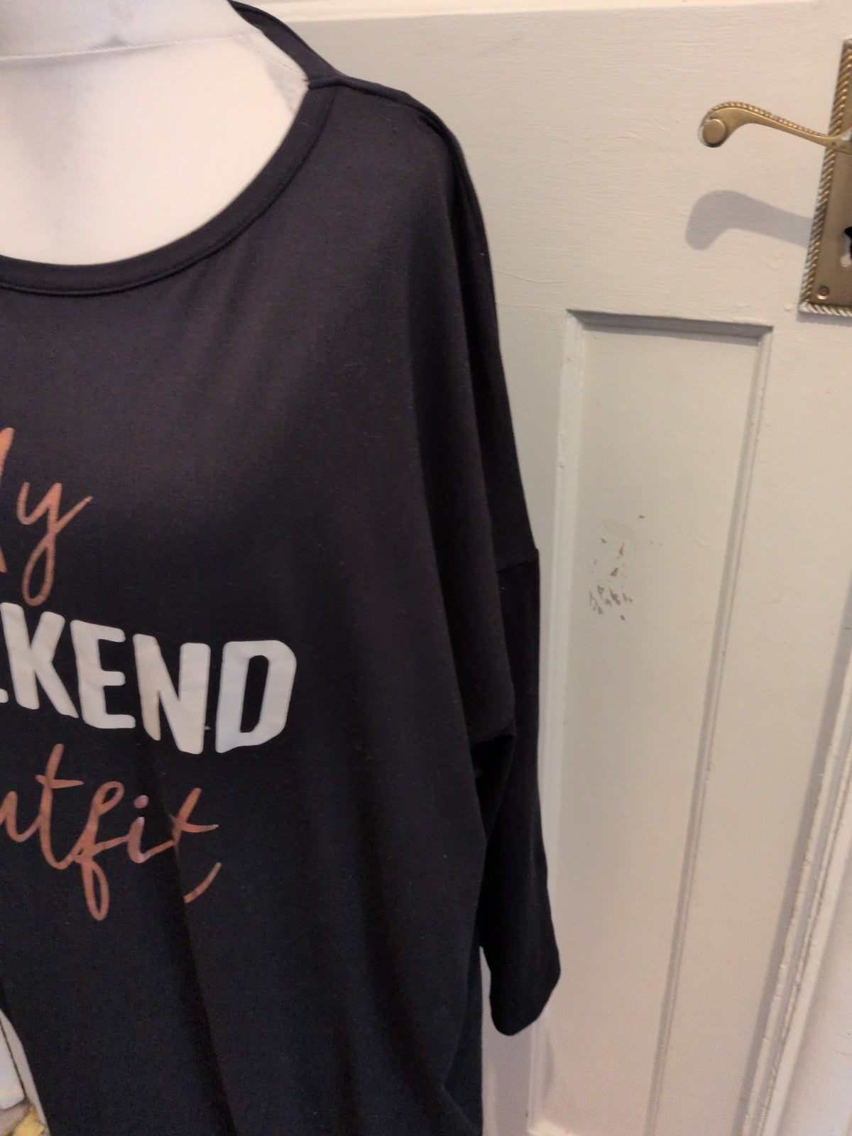 Peacocks One Size "Weekend Outfit" Black Half Sleeve Dress