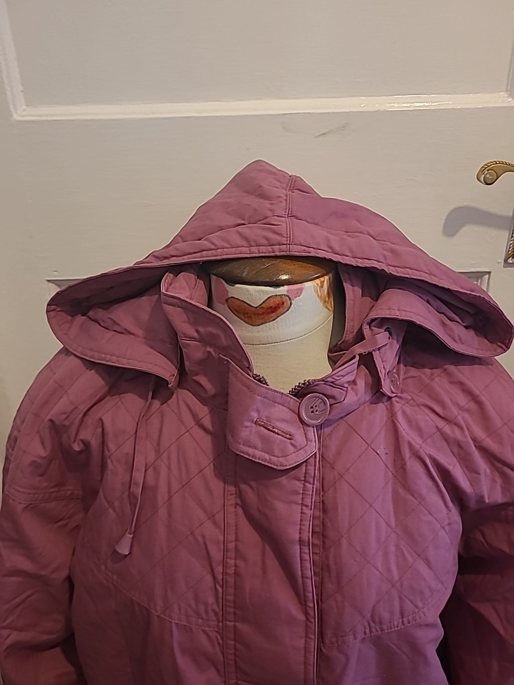 Ladies Casual Style Size 14-16 Pink Lined Zip Through Coat